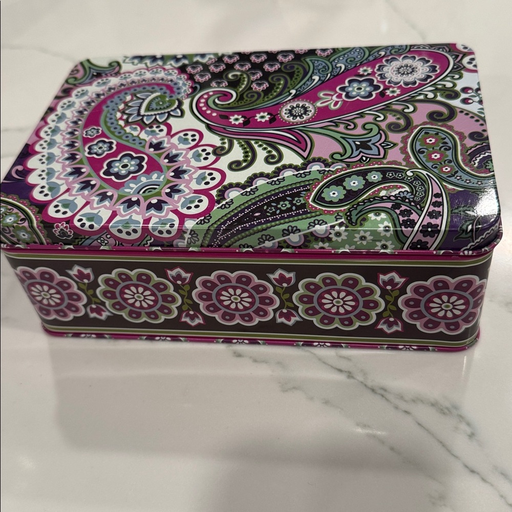 Vera Bradley metal tin (Very Berry Paisley)